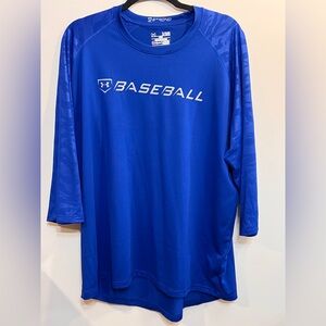 Under Armour Blue HeatGear Baseball 3/4 Shirt